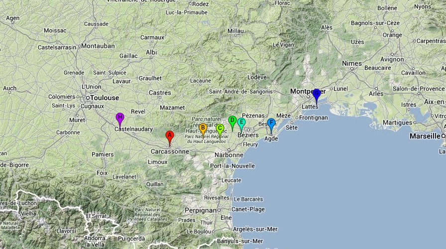 Canal du Midi Boating Hire Bases.